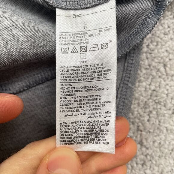 Old Navy Flutter Ruffle Sheath Dress Womens Large Gray Ponte Knit Stretch Work - Picture 4 of 13